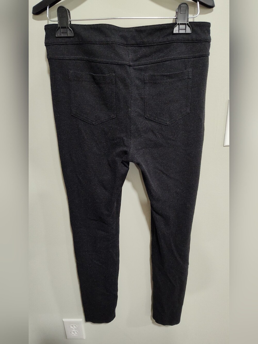Athleta Ponte Moto Pants Skinny Stretch Snap/Zipper Black/Charcoal Gray Size 10 - Picture 6 of 15